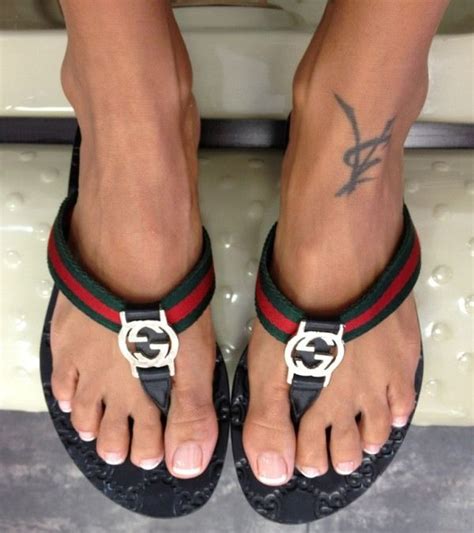 gucci flip flops on feet|Gucci Flip Flops clearance.